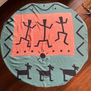 Vintage large graphic square scarf Southwestern vibes